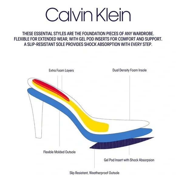 Calvin Klein Women's Royal Blue Gwenith Shiny Nappa Slingback Heels - Picture 4 of 14